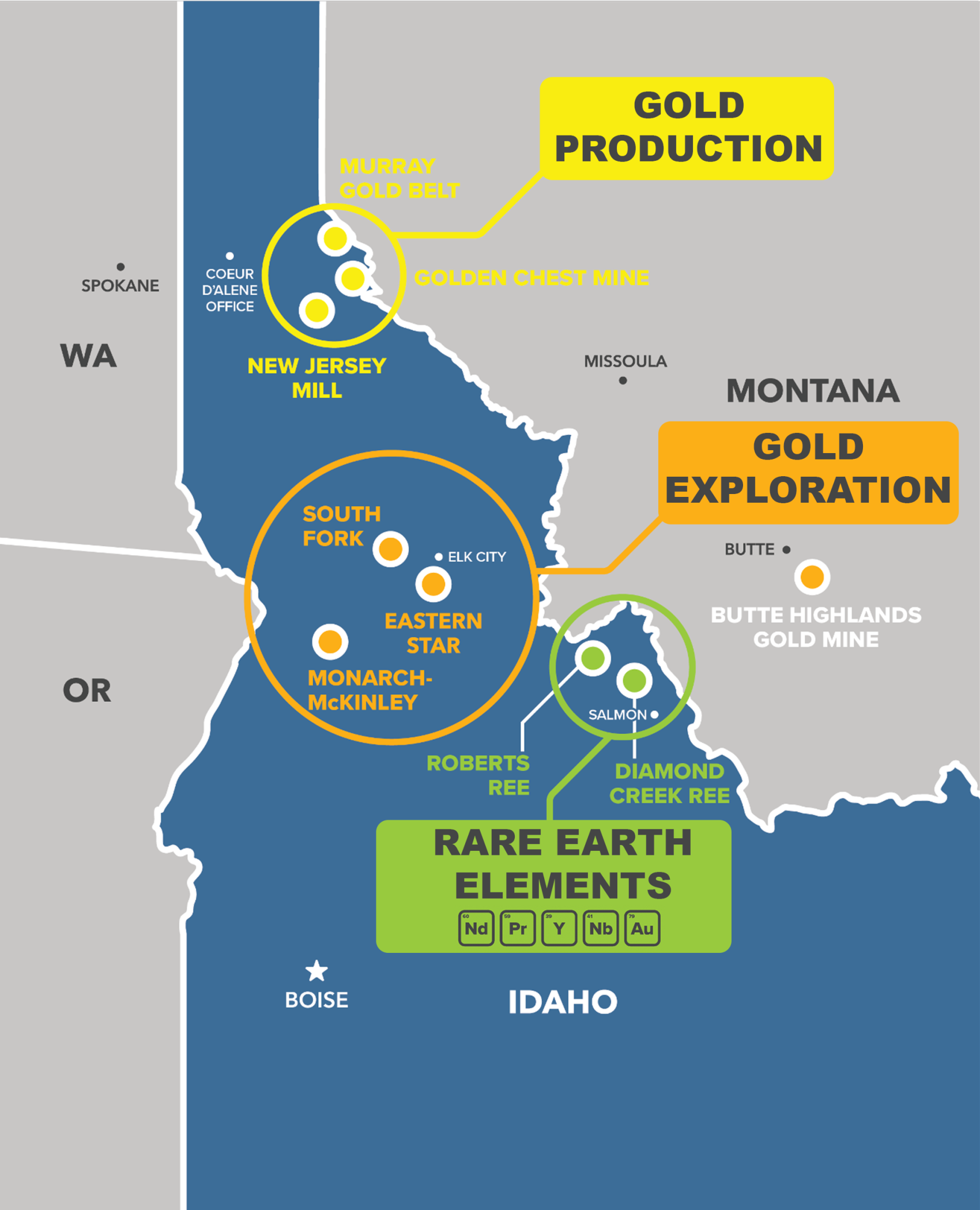 Idaho Strategic Resources Company Project Map